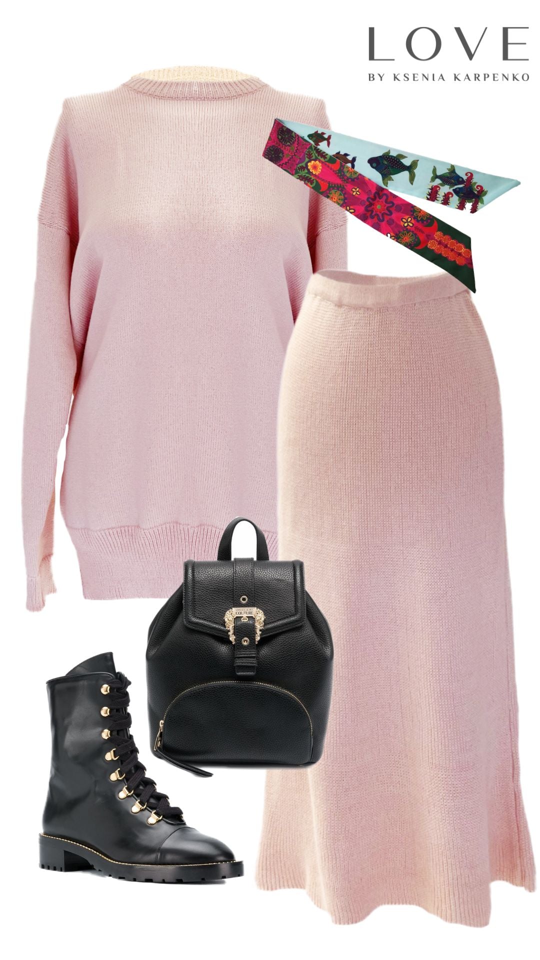 Traje de algodón con bordado "Pez de LOVE"