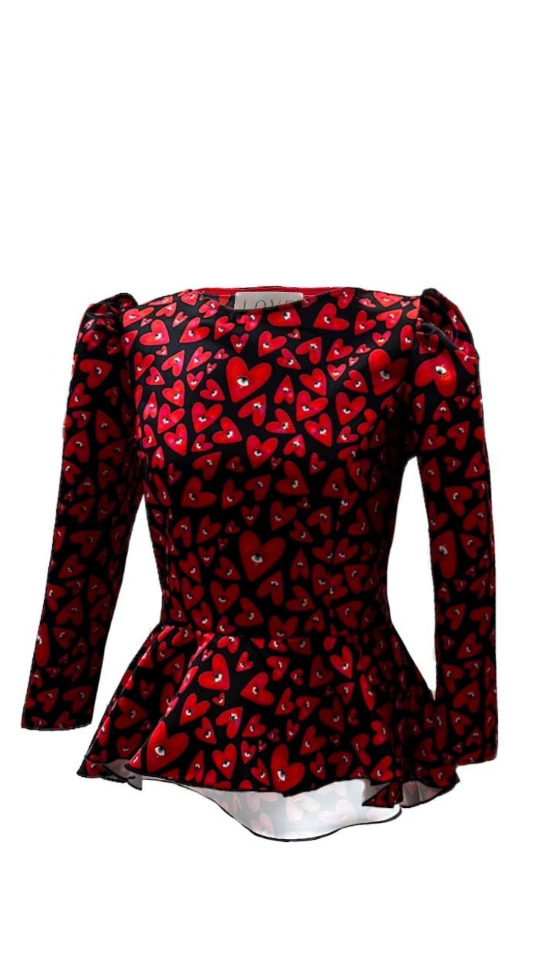 Blouse with puff sleeves and a basque