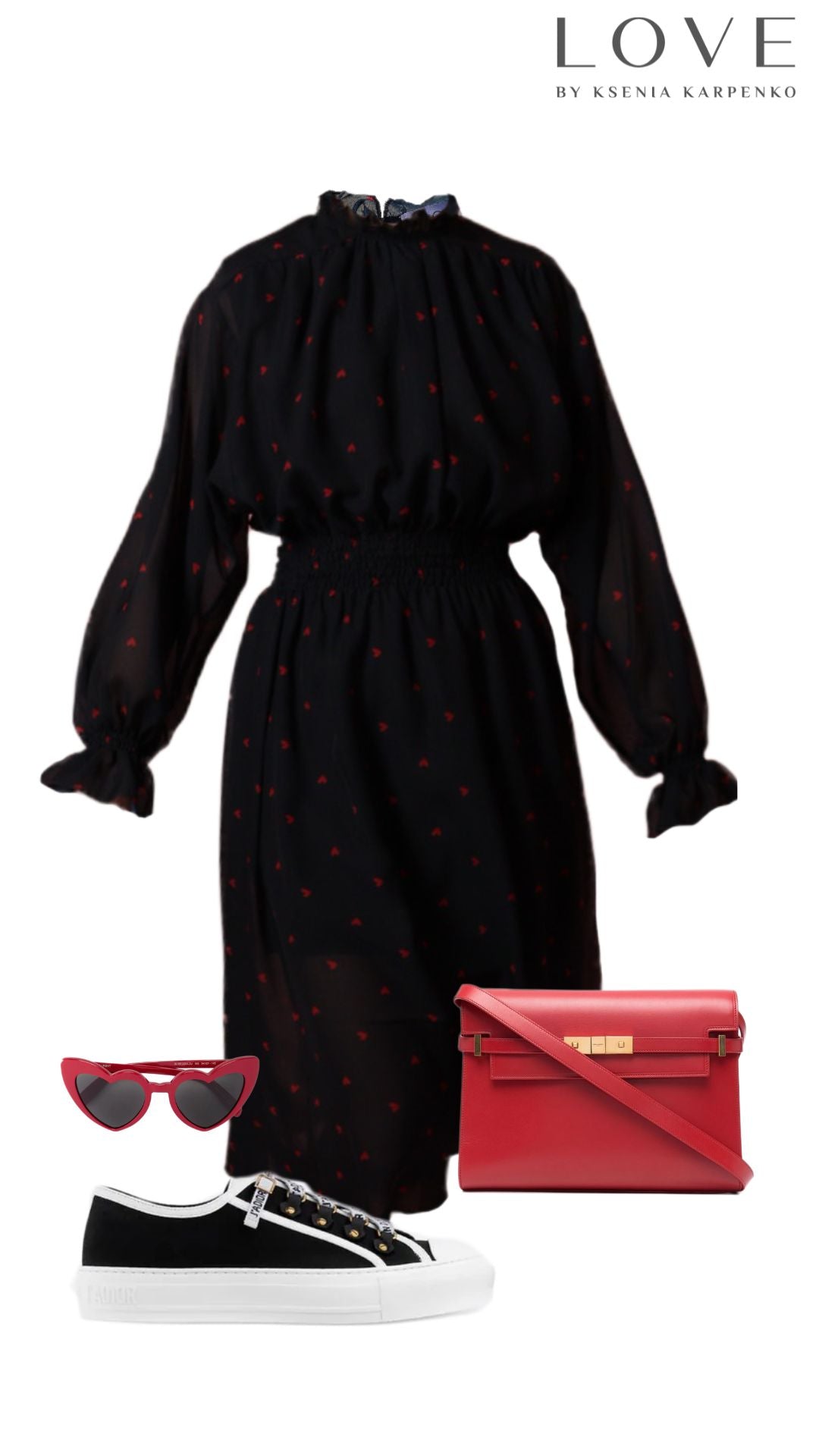 Dress with an author's print "Love is stronger than darkness"