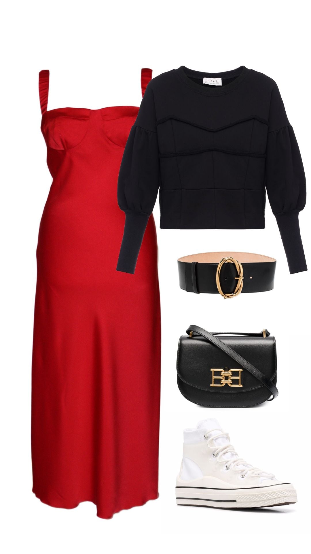 Vestido holgado con corpiño ajustado