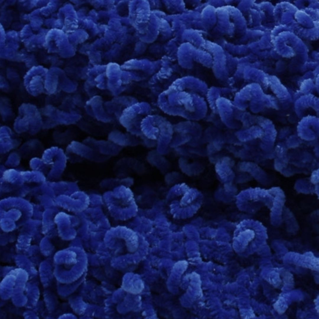 Cárdigan boucle azul hecho a mano
