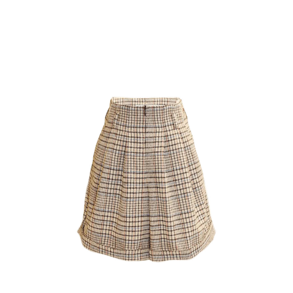 Shorts de cachemir a cuadros