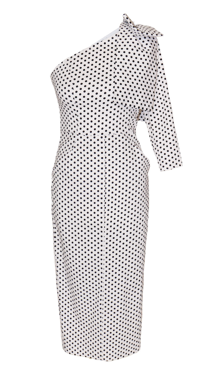 Straight fit dress,  black and white polka dot  print