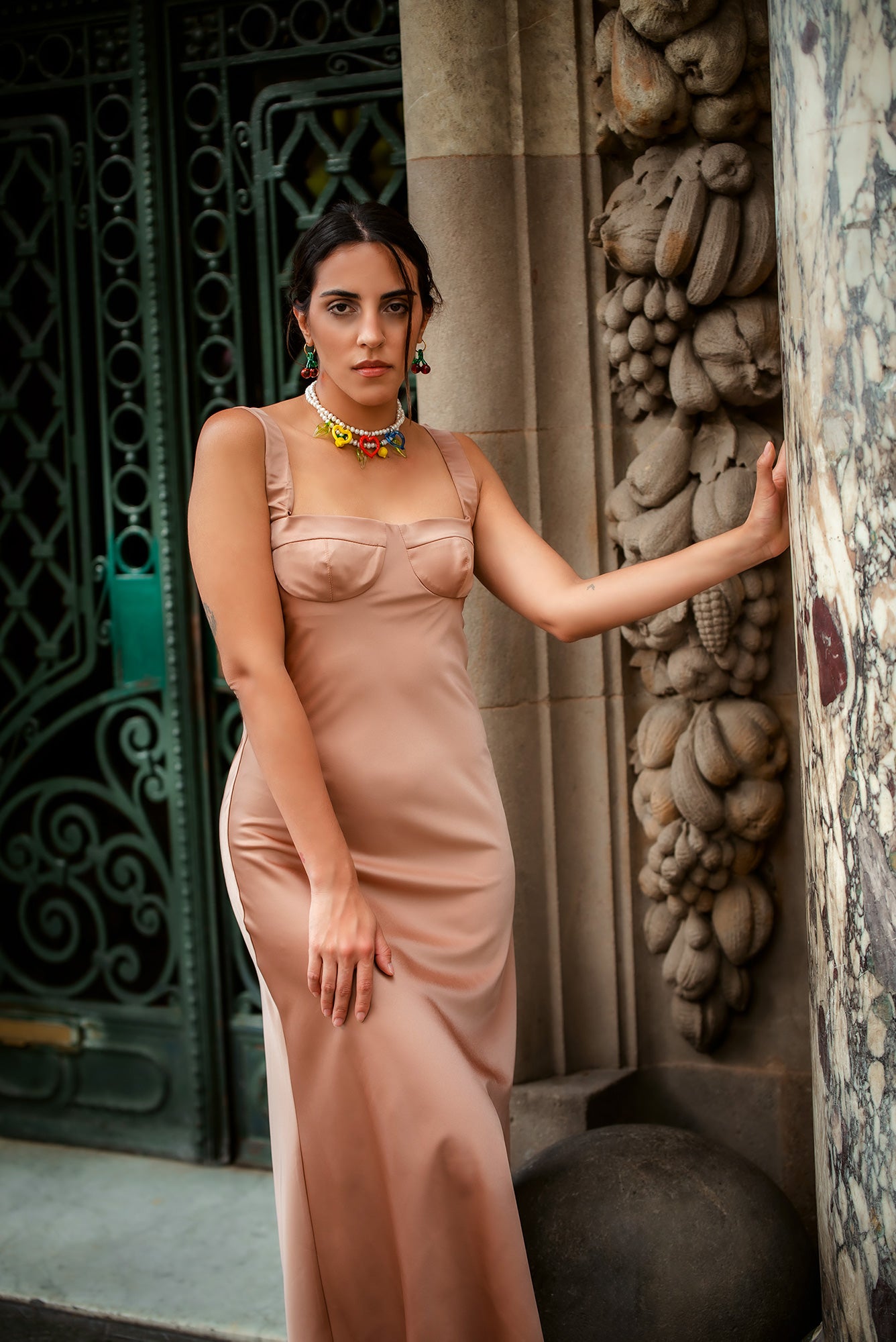 Chocolate bustier dress