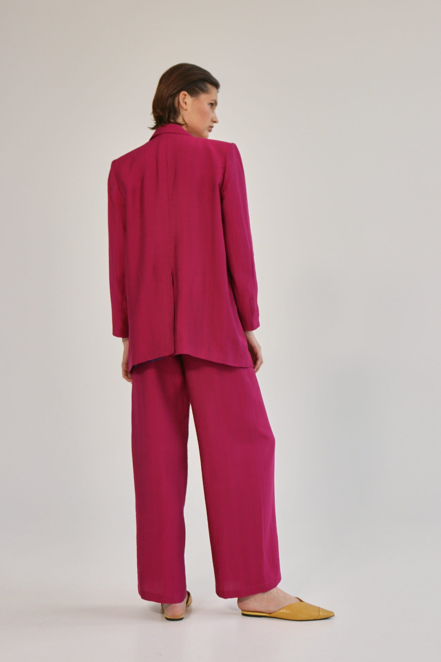 Fuchsia suit with palazzo pants