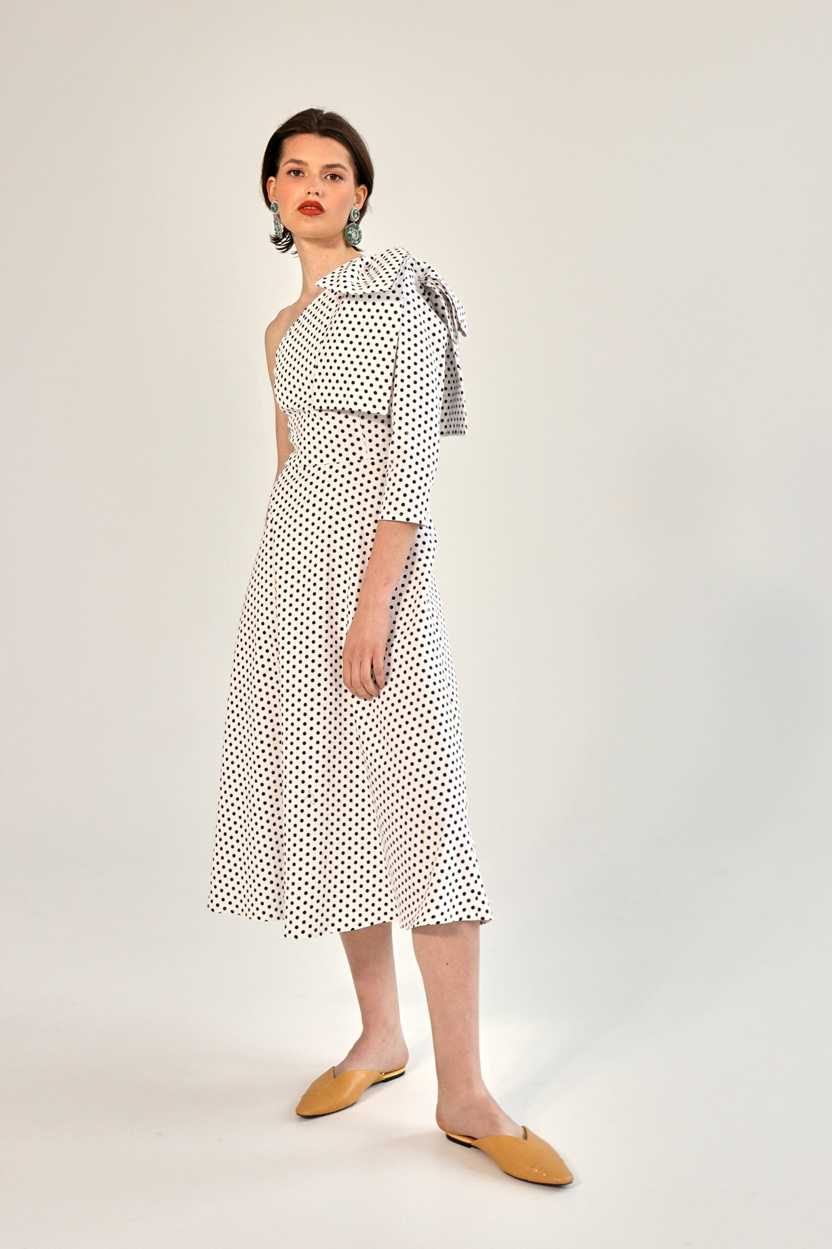 One sleeve polka sales dot dress