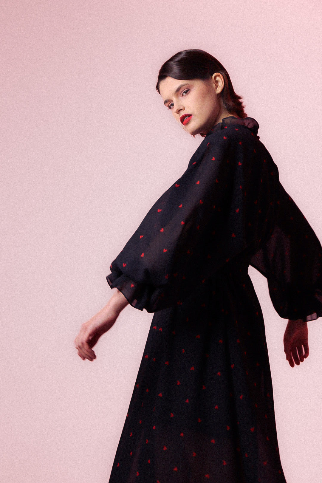 Dress with an author's print "Love is stronger than darkness"