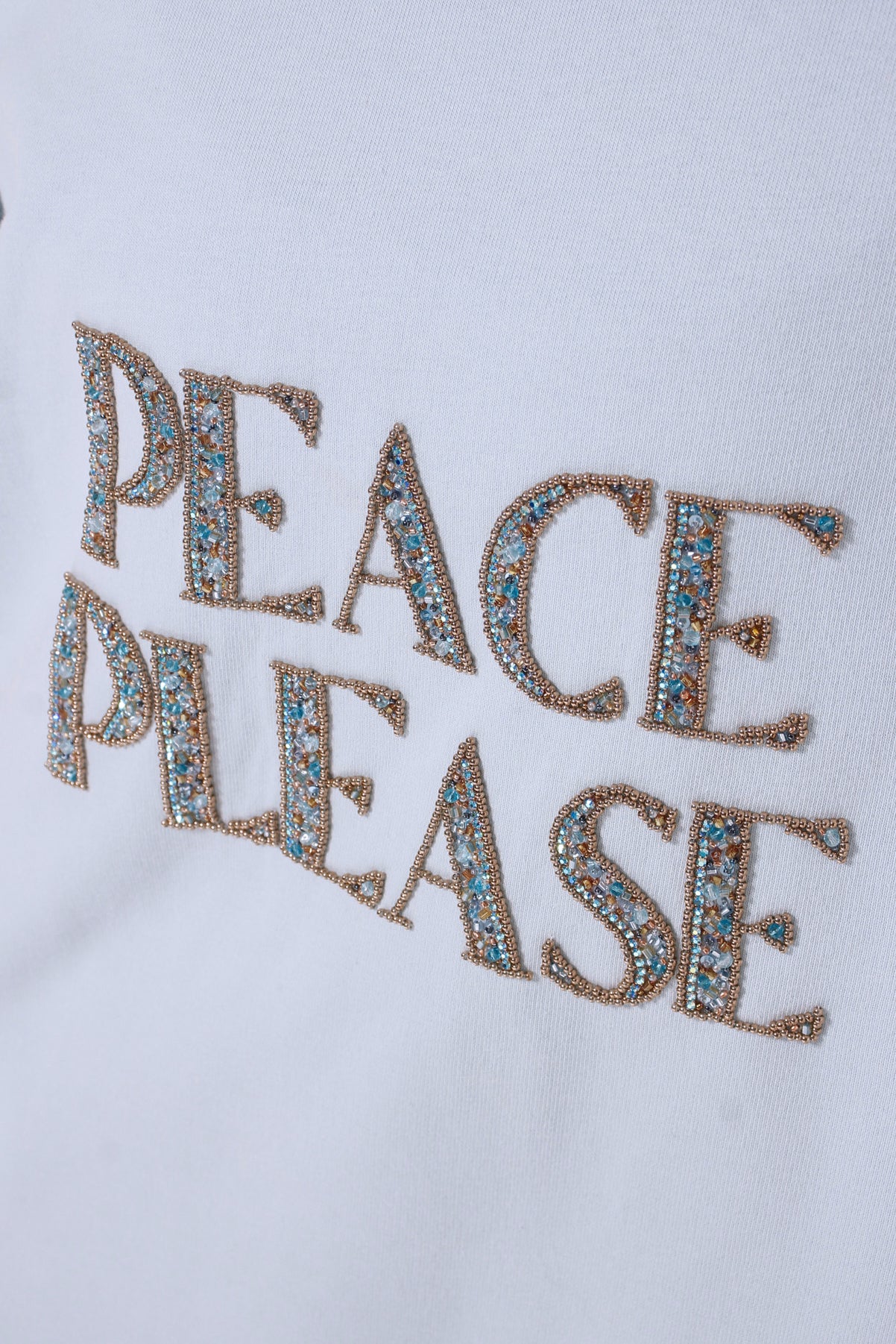 Sweatshirt Peace Please with hand made embroidery