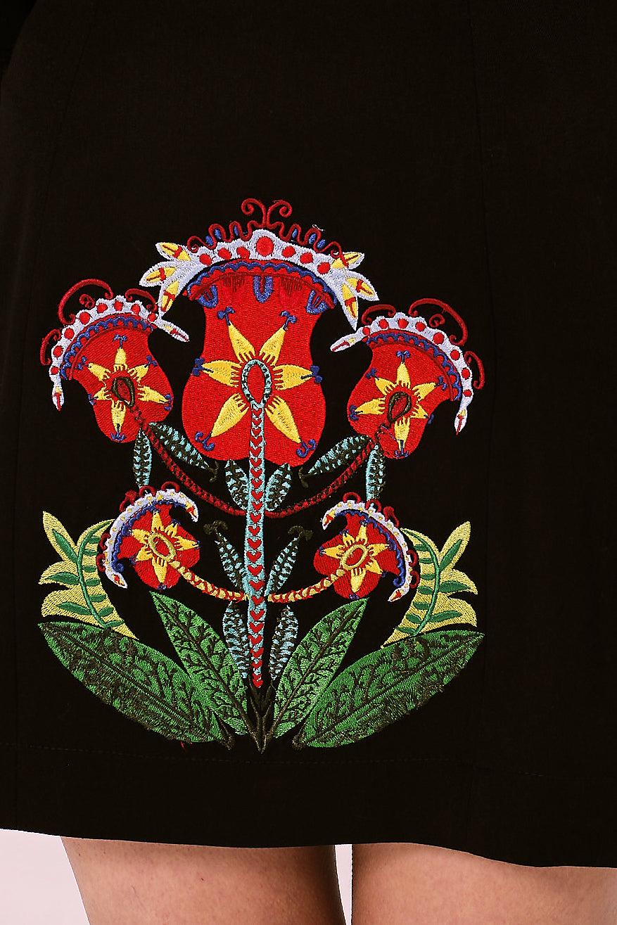 Wool suit with hand-made embroidery “Flower of Prosperity”