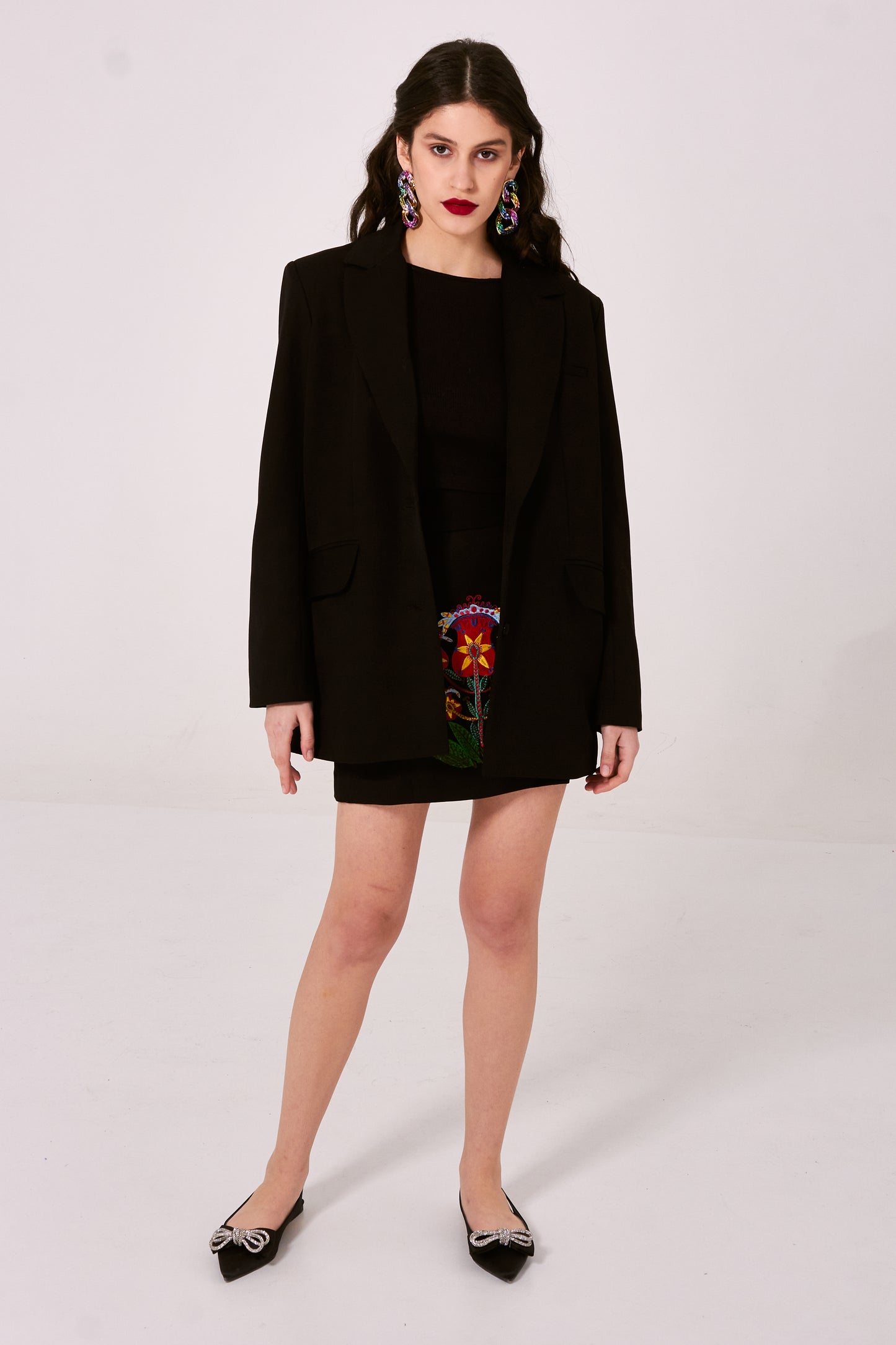Wool suit with hand-made embroidery “Flower of Prosperity”