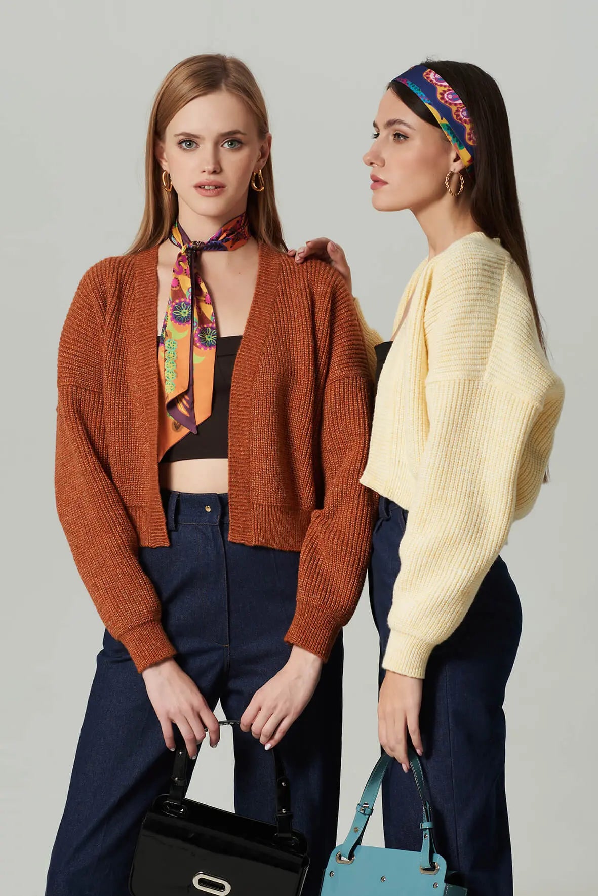 Cardigan knitted lemon ice cream color
