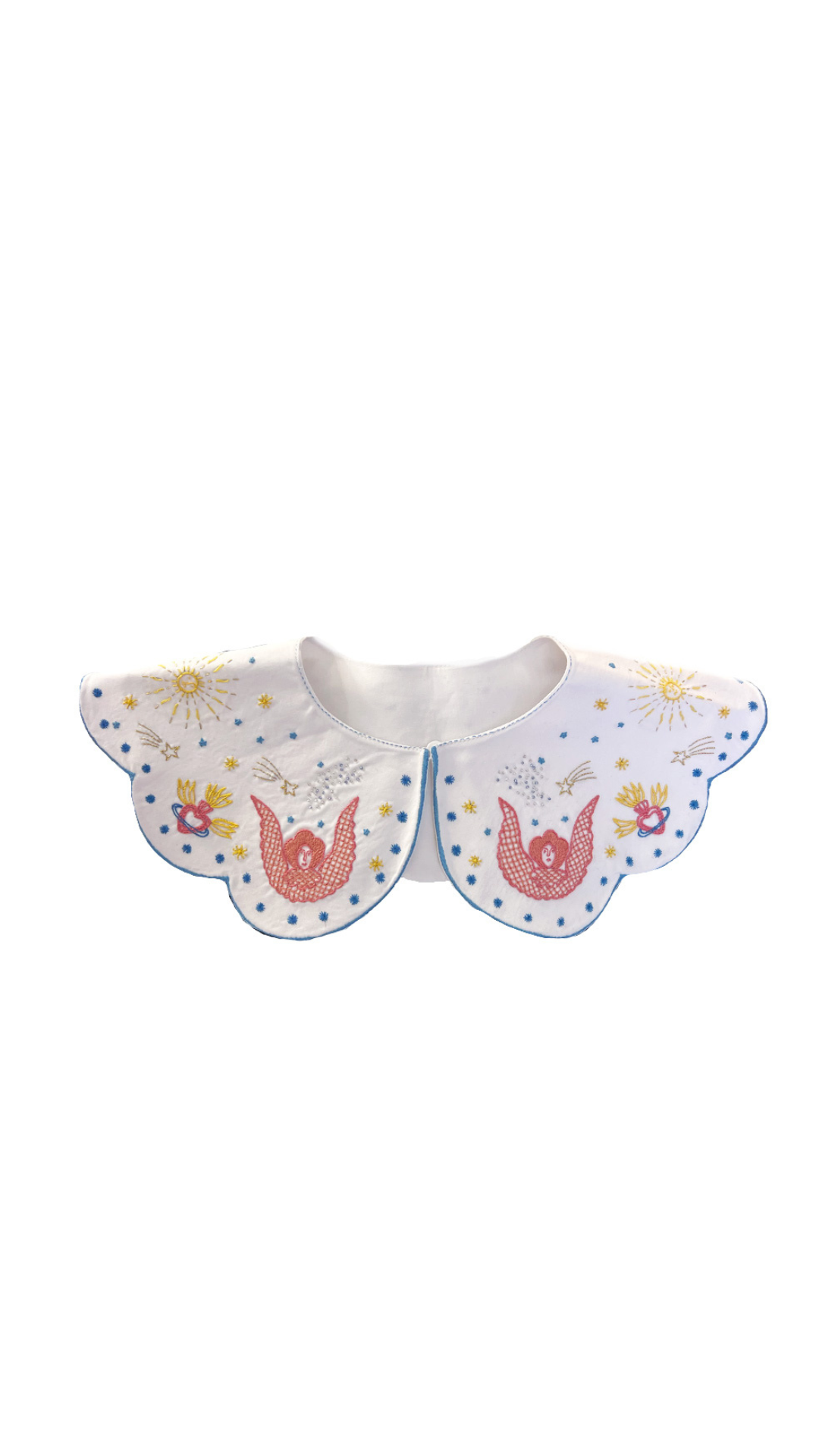 Collar with handmade embroidery "Angels"