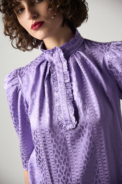 Violet jacquard blouse