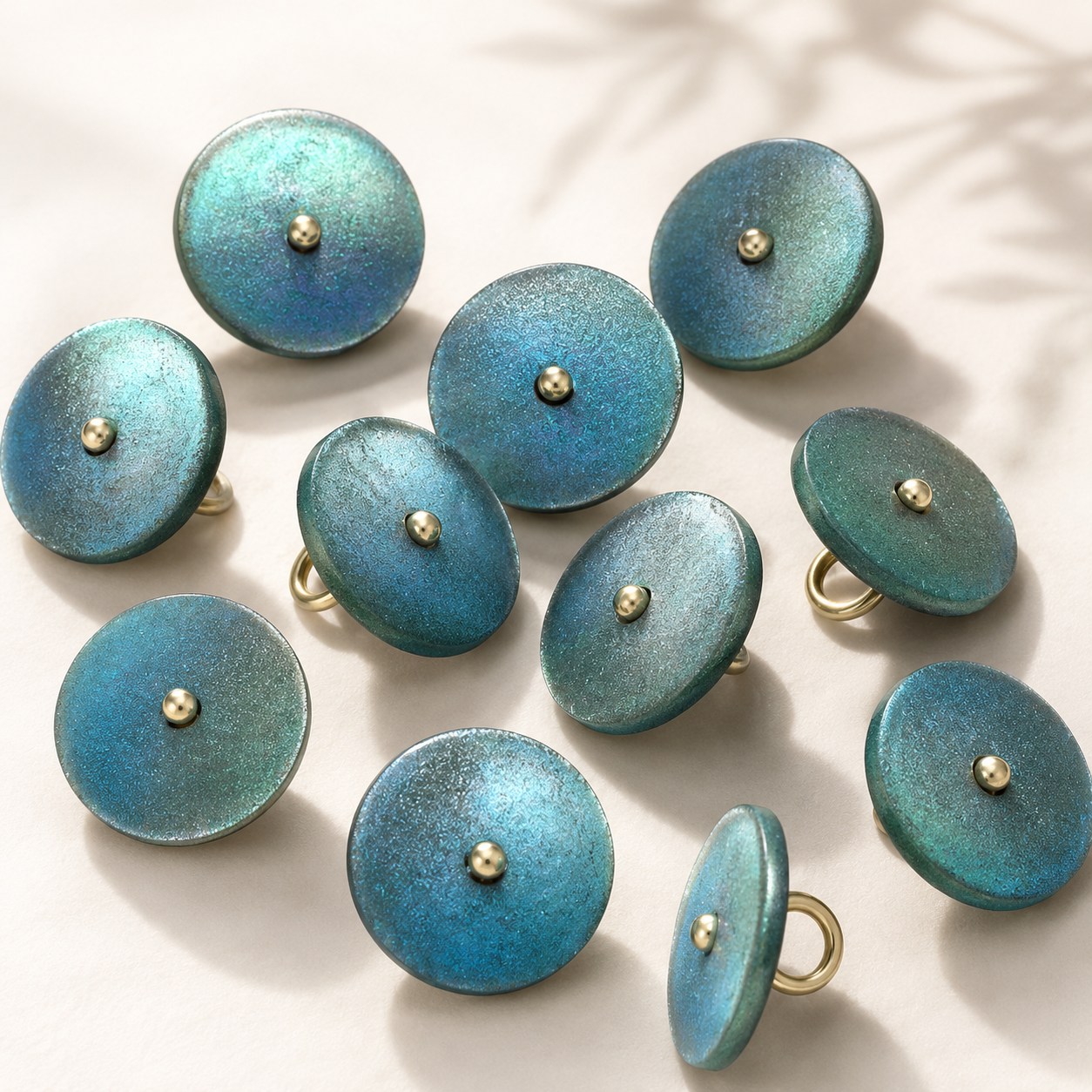 Azure Pearl Dress with Shell Buttons