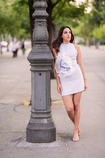 Cloud Bloom Mini Dress
