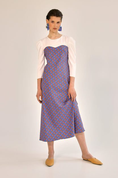 Dress with the author's print "fish" length midaxi