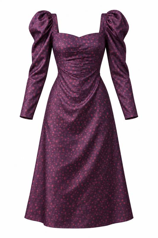 Dress Leticia in burgundy