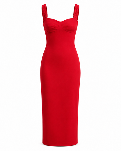 Loose fit  dress with fitted bodice